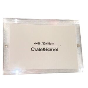 Crate & Barrel Acrylic Photo Frame 4x6 Tabletop Clear Picture Display New